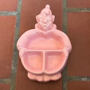 Hankscraft vintage Pink Ceramic Clown Divided Dish